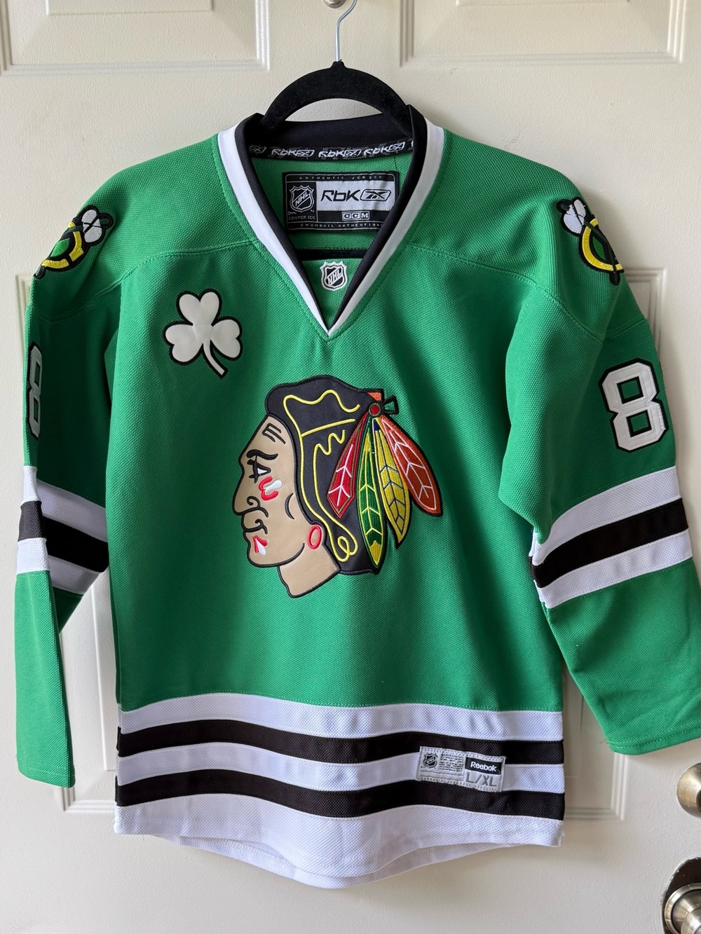 Chicago Blackhawks Patrick Kane #88 Green Reebok CCM Jersey Youth L/XL
